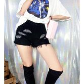 Dark Gothic Feather Mini Shorts - The Black Ravens