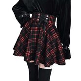Dark Red Plaid Schoolgirl Skirt - The Black Ravens
