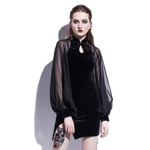 Dark Sheath Sleeve Bodycon Mini Dress - The Black Ravens