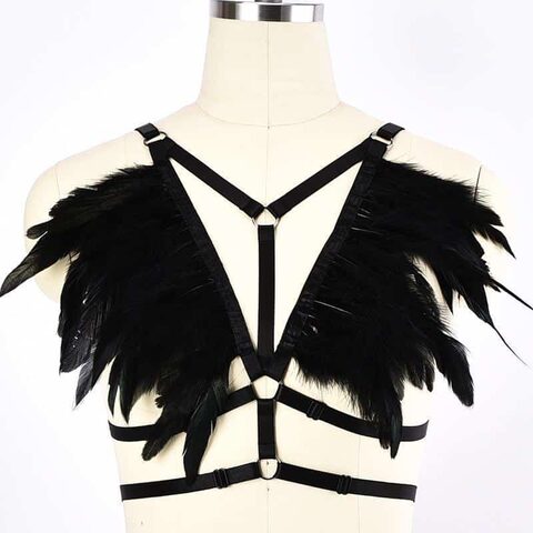 Elastic Gothic Bandage Cage Harness - The Black Ravens