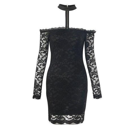 Elegant Gothic Off-Shoulders Bodycon - The Black Ravens