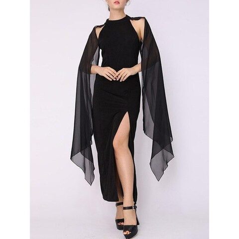Elegant Ladies' Long Goddess Style Bodycon - The Black Ravens
