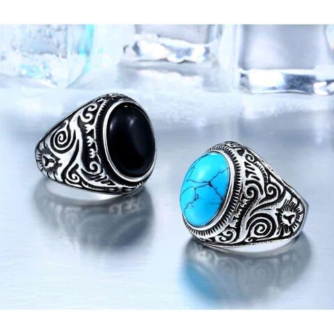 Eye-Catching Girls Punk Gemstone Silver Rings - The Black Ravens