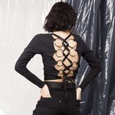 Fashionable Gothic Backless Ladies' Top - The Black Ravens
