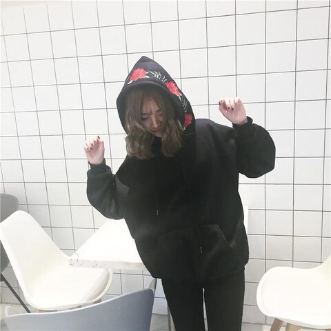 Female Gothic Rose Hoodie - The Black Ravens