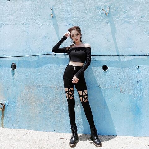 Five-Pointed Star Women's Trousers - The Black Ravens