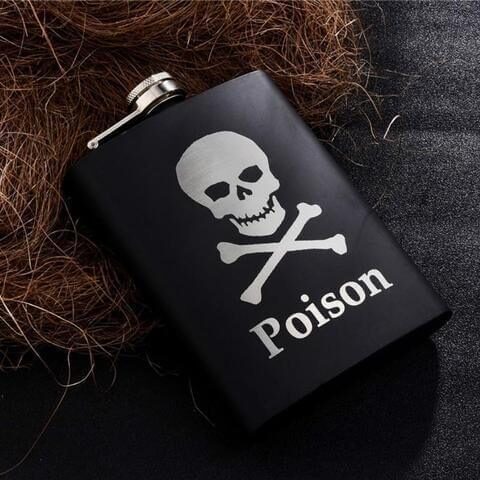 Gentleman's Poison Engraved Drink Flasks - The Black Ravens