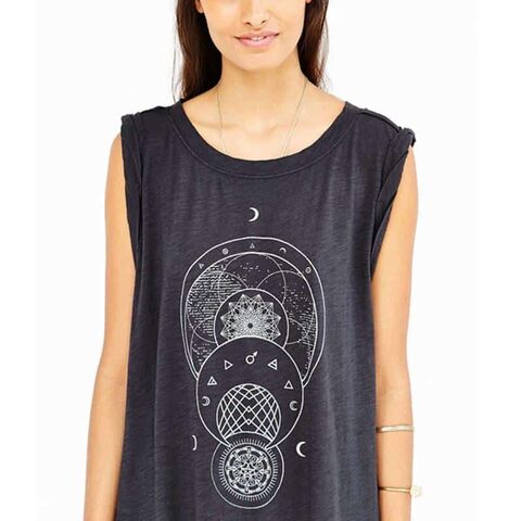 Geometric Moon Pattern Asymmetrical Dress - The Black Ravens