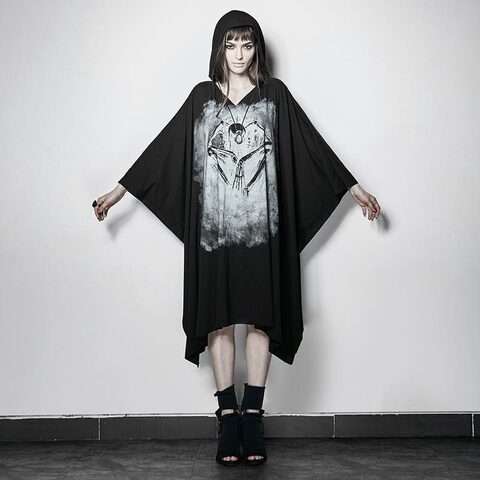 Girls' Punk Skeleton Ghost Shirt Cape - The Black Ravens