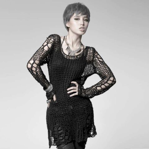 Goth Lady Sexy Torn Sweater - The Black Ravens