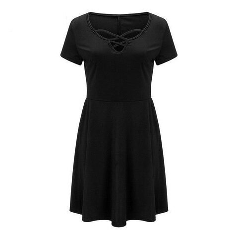 Gothic Bandage Chest Casual Dress - The Black Ravens