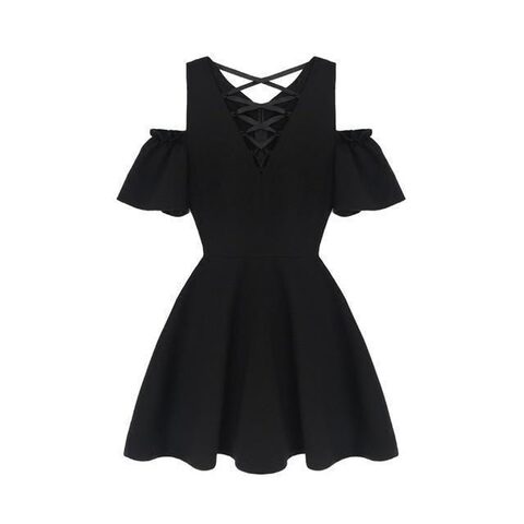 Gothic Bandage Hollow Shoulder Dress - The Black Ravens