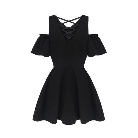 Gothic Bandage Hollow Shoulder Dress - The Black Ravens