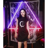 Gothic Crescent Moon Japanese Style Dress - The Black Ravens