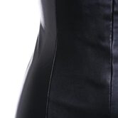 Gothic Faux Leather Lace-Up Mini Dress - The Black Ravens