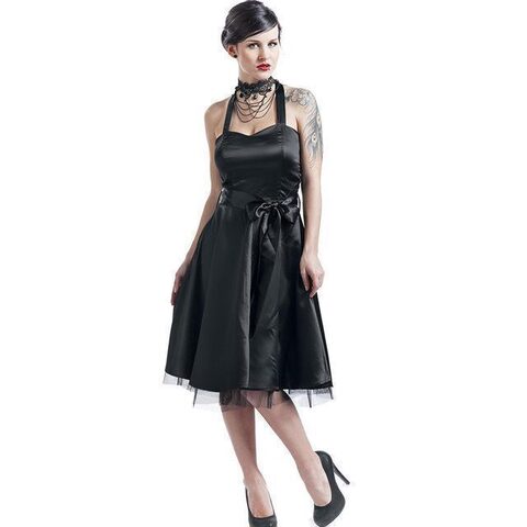 Gothic Halter Bowknot Party Dress - The Black Ravens