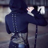 Gothic Hooded Full-Sleeve Crop Top - The Black Ravens