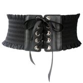Gothic Lace Up Elastic Cummerbund - The Black Ravens