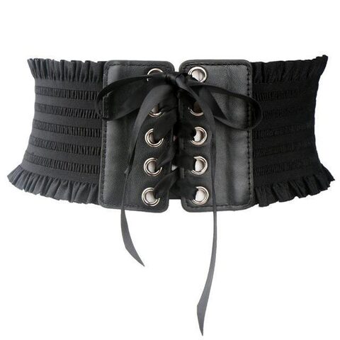 Gothic Lace Up Elastic Cummerbund - The Black Ravens