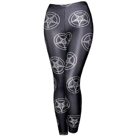 Gothic Pentagram Geometric Leggings - The Black Ravens