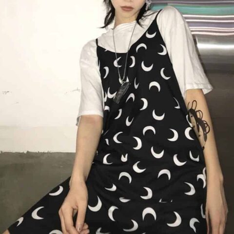 Gothic Summer Chiffon Moon Dress - The Black Ravens