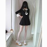 Gothic Vintage Full Sleeve Mini Dress - The Black Ravens