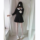 Gothic Vintage Full Sleeve Mini Dress - The Black Ravens