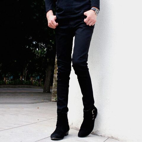 Guys Super Black Skinny Jeans - The Black Ravens