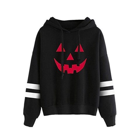 Halloween Pumpkin Face Casual Hoodie - The Black Ravens