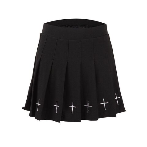 High-Waist Crucifix Mini Shirt - The Black Ravens
