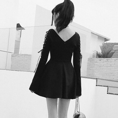 Hollow Chest Girls' Bandage Mini Dress - The Black Ravens