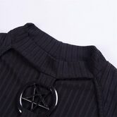 Hollow Out Chest Pentagram Gothic Crop Top - The Black Ravens