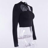 Hollow Out Chest Pentagram Gothic Crop Top - The Black Ravens