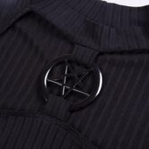 Hollow Out Chest Pentagram Gothic Crop Top - The Black Ravens