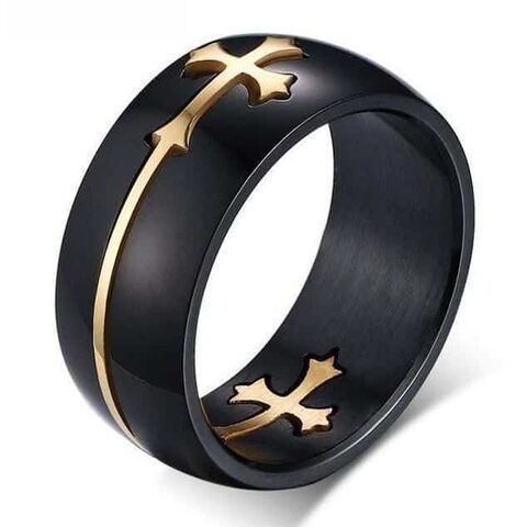 Holy-Cross Titanium Rings - The Black Ravens