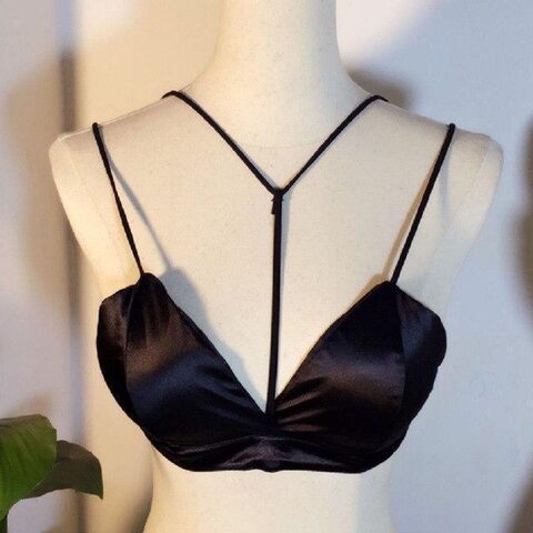 Hot and Sexy Black Halter Straps Lingerie Bra - The Black Ravens