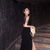 Hot and Sexy Gothic Pentagram Slitted Dress - The Black Ravens