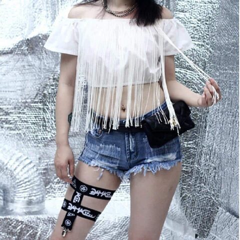 Hot and Sexy Punk Ladies Leg Garters - The Black Ravens