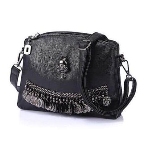 Hot Eco-Leather Alternative Star Sign and Skulls Bag - The Black Ravens