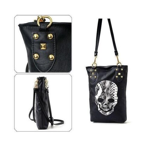 Hot Faux Leather Alternative Rocker Girl Skeleton Head Bag For Women - The Black Ravens