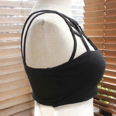 Hot Gothic Short Cross Strap Crop Tops - The Black Ravens