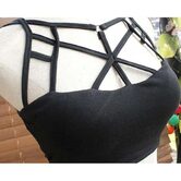 Hot Gothic Short Cross Strap Crop Tops - The Black Ravens