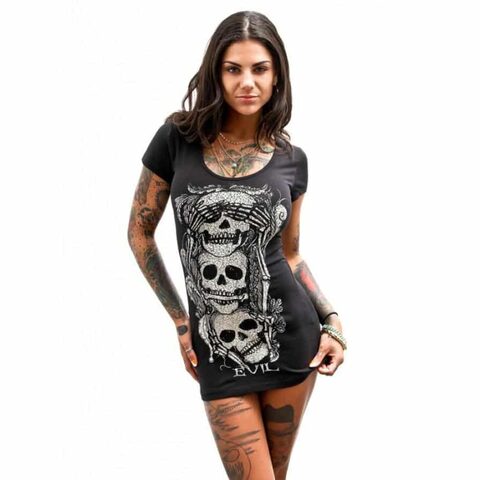 Hot Short See No Evil Skull Dresses - The Black Ravens