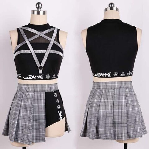 Kinky Punk Rocker Pentagram Crop Top - The Black Ravens