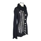 Knitted and Hole Stitched Ladies Punk Sweater - The Black Ravens