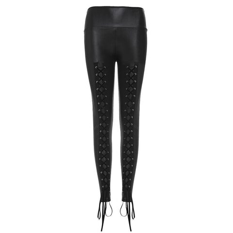 Lace Bandage Stretchy Leggings For Women - The Black Ravens