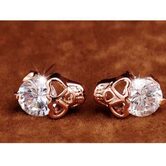 Ladies 18 Carrot Golden Skeleton Head Earring - The Black Ravens