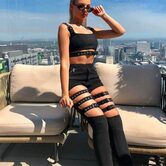 Ladies Black Rebel Punk Pants - The Black Ravens