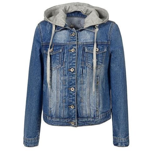 Ladies' Casual Grunge Denim Hoodie - The Black Ravens