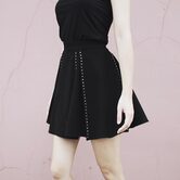 Ladies Emo Metal Studded Skirt - The Black Ravens